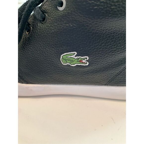 Lacoste Asparta High Top. Pebbled black leather, black. Men’s 10. Izod Alligator - Picture 11 of 11